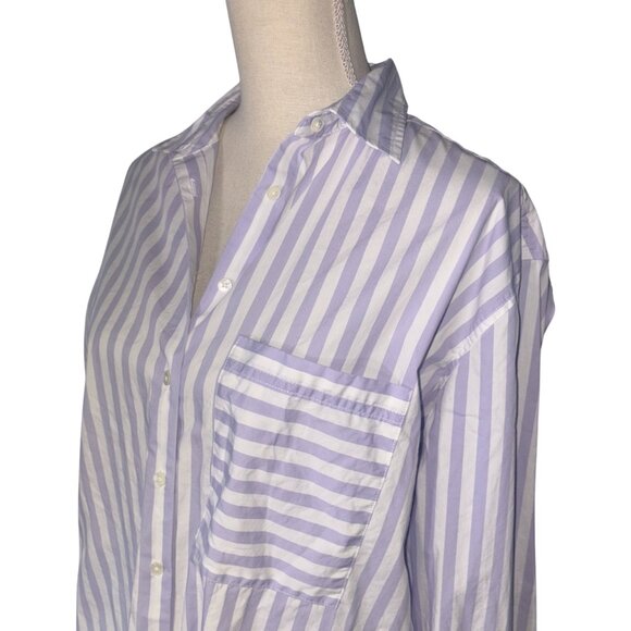 AYR The Deep End Shirt M medium grape soda purple stripe oversized button up - Picture 6 of 11